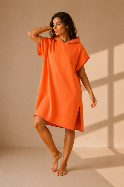 Pancho à capuche en microfibre pour la natation, plage, surf. Changer vous sans être vu et en toute sécurité