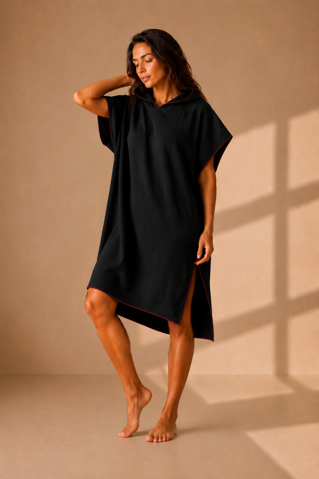 Pancho à capuche en microfibre pour la natation, plage, surf. Changer vous sans être vu et en toute sécurité
