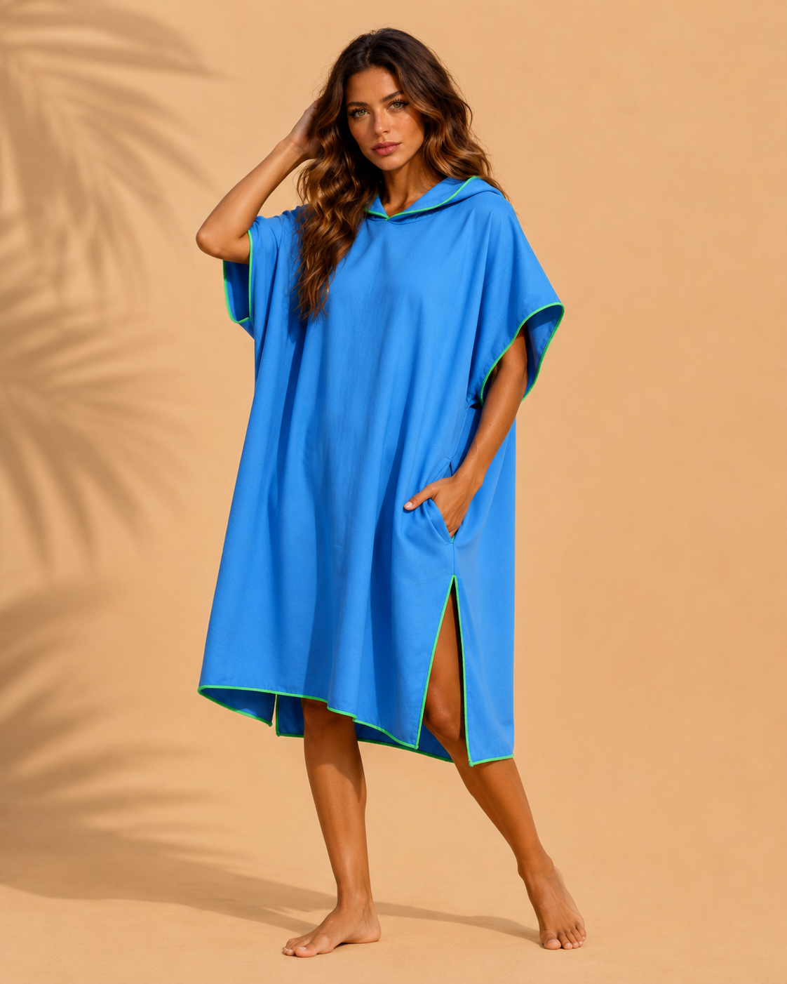 Pancho à capuche en microfibre pour la natation, plage, surf. Changer vous sans être vu et en toute sécurité