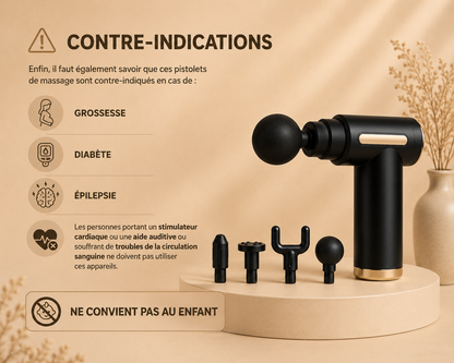 PISTOLET DE MASSAGE NOUVELLE GÉNÉRATION -  Récupérez plus vite, performez plus longtemps